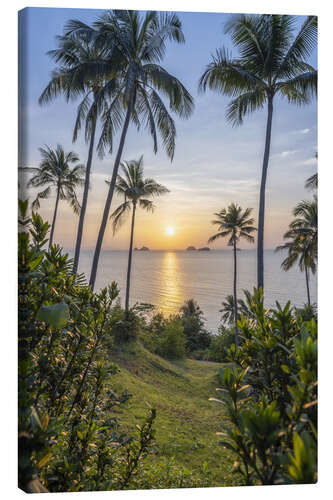 Canvastavla Sunset on the palm beach on Koh Samui, Thailand