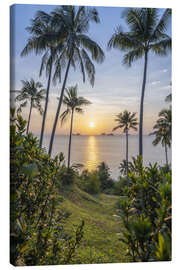 Canvastavla Sunset on the palm beach on Koh Samui, Thailand - Jan Christopher Becke