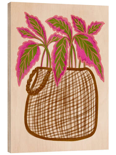 Wood print Foliage Basket