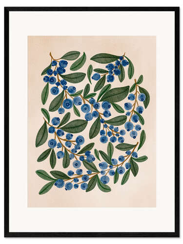 Impresión de arte enmarcada Blue Berry bunch