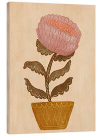 Holzbild Topfblume