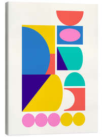 Canvas print Colourful Geometric Stacked Shapes - apricot and birch