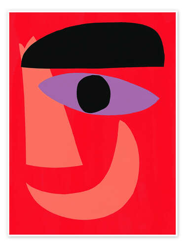 Poster Abstraktes Selbstportrait des kubistischen Malers