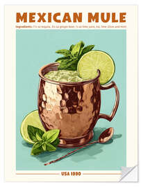 Wandsticker Mexican Mule Cocktail, USA 1990
