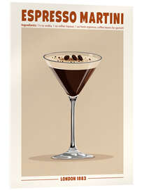 Tableau en verre acrylique Espresso Martini, London 1983