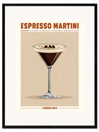 Inramat konsttryck Espresso Martini, London 1983