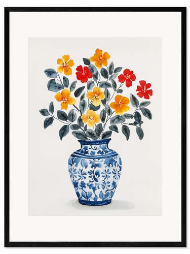 Framed art print Blue vase