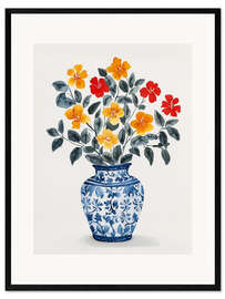 Framed art print Blue vase