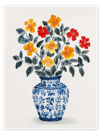 Wandbild Blaue Vase - Annika Persson
