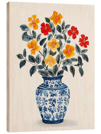Obraz na drewnie Blue vase