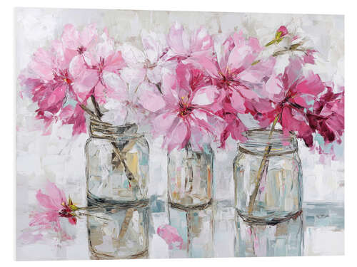 Quadro em PVC Pink flowers