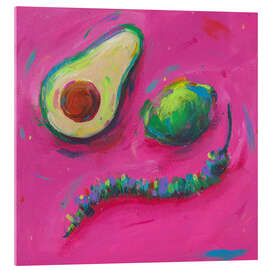 Acrylic print Avocado, Lime, Chilli - Dawn Underwood