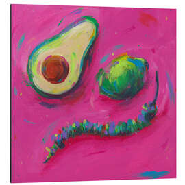 Tableau en aluminium Avocado, Lime, Chilli - Dawn Underwood