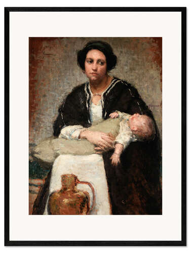 Kehystetty taidepainatus Mother and Sleeping Baby, 1911
