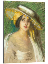 Tableau en aluminium Lady With Hat