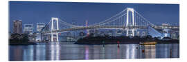 Tableau en verre acrylique Rainbow Bridge at night, Tokyo, Japan - Jan Christopher Becke