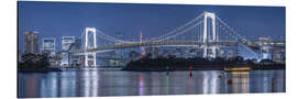 Alubild Rainbow Bridge bei Nacht, Tokyo, Japan