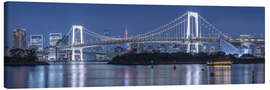Canvas print Rainbow Bridge at night, Tokyo, Japan - Jan Christopher Becke