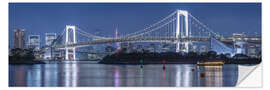 Wandsticker Rainbow Bridge bei Nacht, Tokyo, Japan