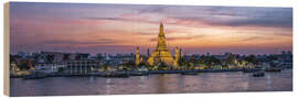 Holzbild Wat Arun Panorama, Bangkok, Thailand - Jan Christopher Becke