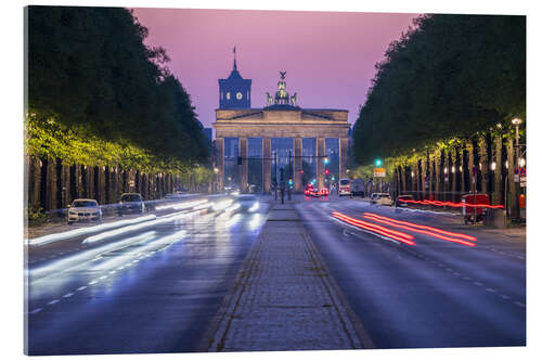 Tableau en verre acrylique Brandenburg Gate and Straße des 17. Juni