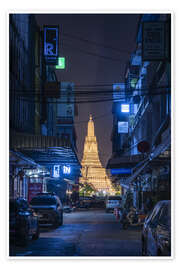 Wall print Wat Arun at Night, Bangkok, Thailand - Jan Christopher Becke