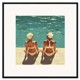 Impression artistique encadrée Pool Women - Layla Oz