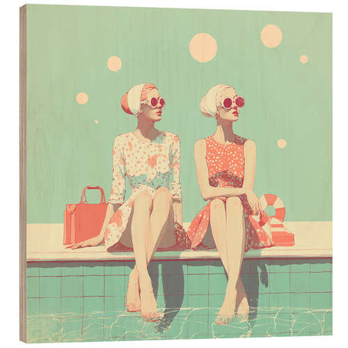 Quadro de madeira No swimming period
