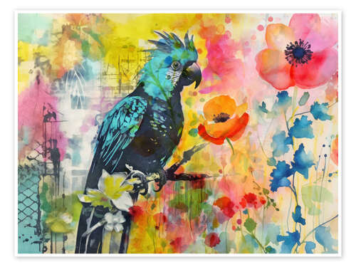 Poster Parrot Flower Garden