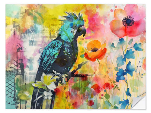 Wall sticker Parrot Flower Garden