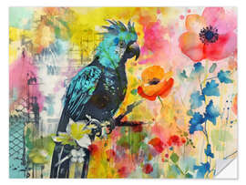 Wall sticker Parrot Flower Garden