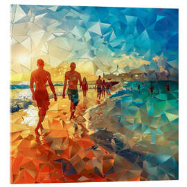 Quadro em acrílico Sunset on a sandy beach - Maria Tuzhilkina