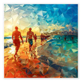 Wall print Sunset on a sandy beach - Maria Tuzhilkina