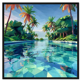 Gerahmter Kunstdruck Tropenpool