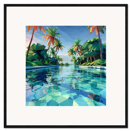 Gerahmter Kunstdruck Tropenpool