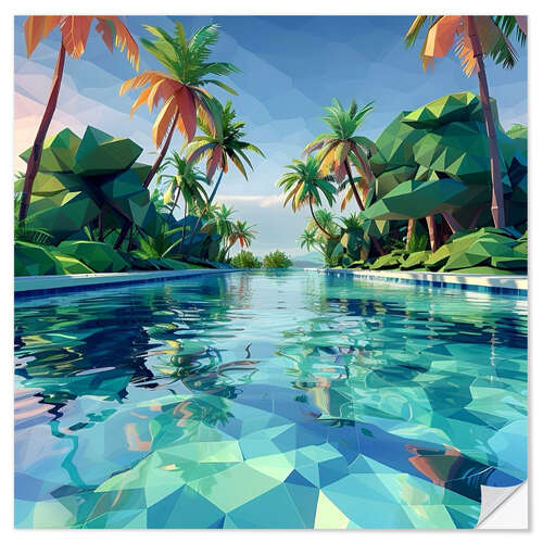 Vinilo para la pared Tropical pool