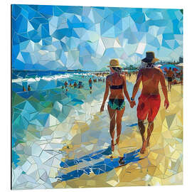 Magnettafel Zusammen am Strand