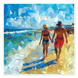 Wall print Together on the Beach - Maria Tuzhilkina