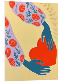 Hartschaumbild Hand aufs Herz