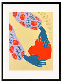 Framed art print Hand on Heart