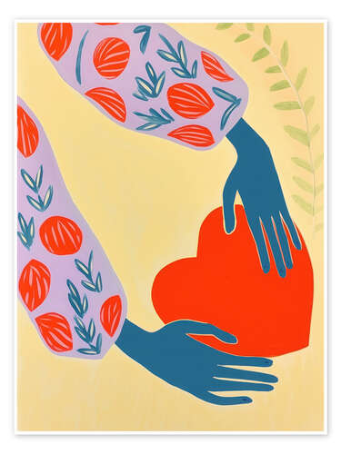 Poster Hand aufs Herz