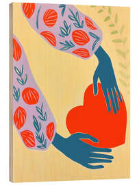 Print på træ Hand on Heart - Frank Daske
