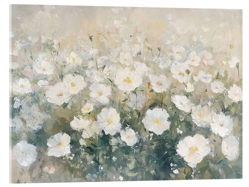 Obraz na szkle akrylowym Vintage Spring Moody Wildflower Field