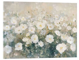 Acrylic print Vintage Spring Moody Wildflower Field - TAlex