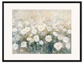 Gerahmter Kunstdruck Vintage Blumenfeld