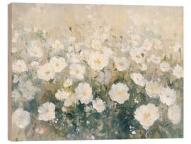 Tableau en bois Vintage Spring Moody Wildflower Field - TAlex
