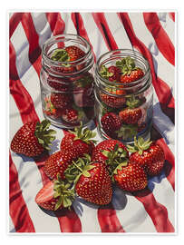 Veggbilde Strawberries in a glass - Jörg Gamroth