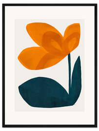 Gerahmter Kunstdruck Minimalistische Blume