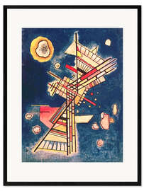 Framed art print Composition with a Blue Background, 1927 - Wassily Kandinsky