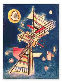 Reprodução Composition with a Blue Background, 1927 - Wassily Kandinsky